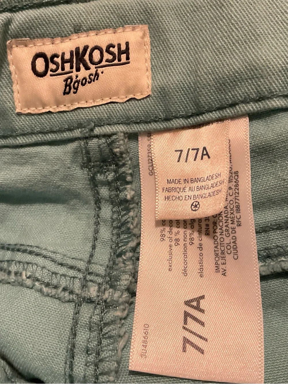 Girl’s Green Denim Utility Pocket Shorts